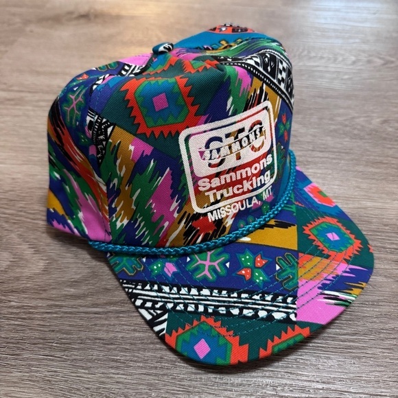 Other - Sammons Trucking Missoula Montana Aztec Colorful SnapBack Hat Trucker